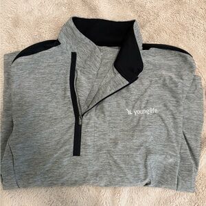 Gray and Black underarmour Quarter-Zip Pullover
